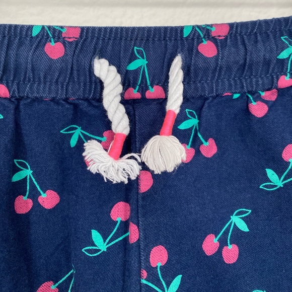 OshKosh 🍒 Cherry Fruit Navy Blue Casual Drawstring Summer Boho Beach Shorts - Picture 3 of 11